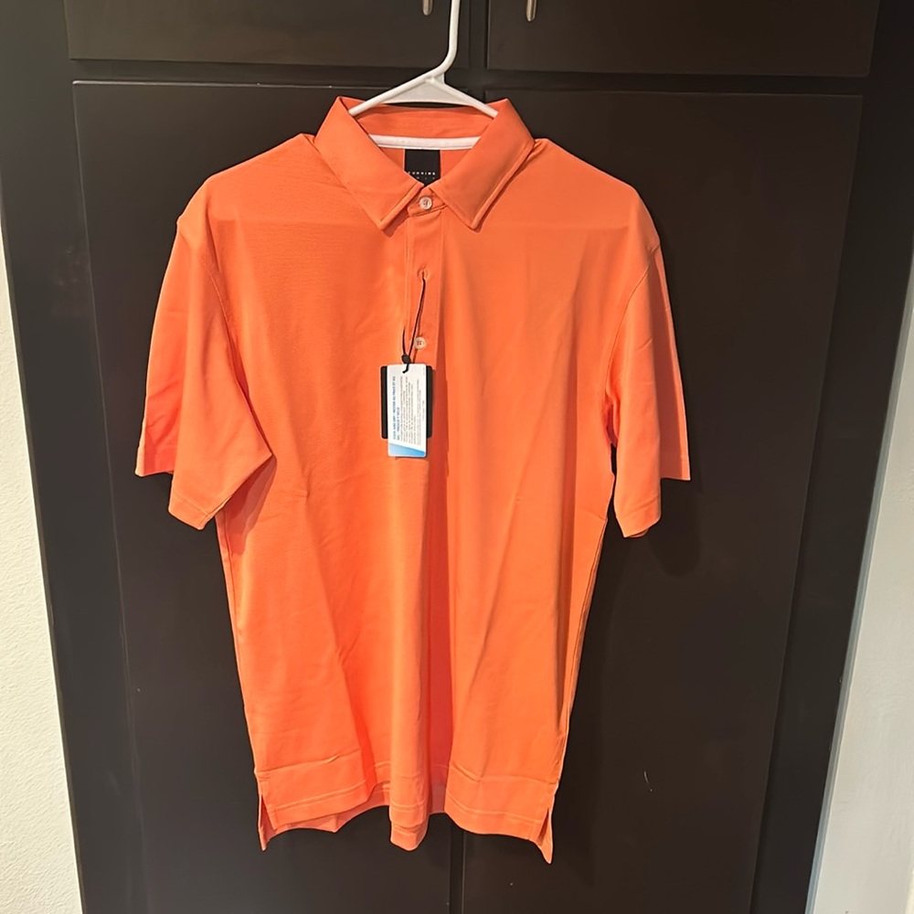 Danning Golf Men’s Medium Golf Performance Polo (Coral)